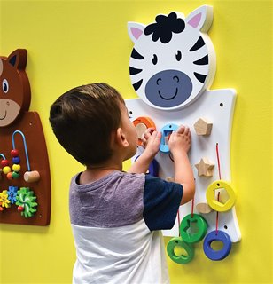 Wall game - match shapes - zebra